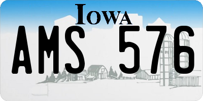 IA license plate AMS576