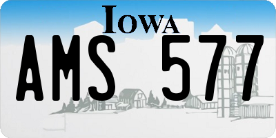 IA license plate AMS577