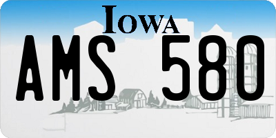 IA license plate AMS580