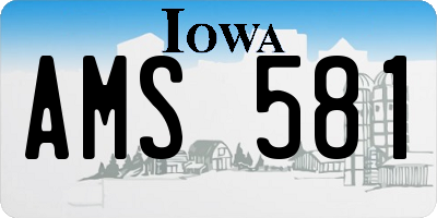 IA license plate AMS581