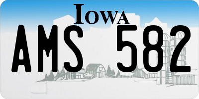IA license plate AMS582