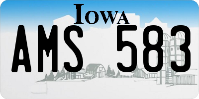 IA license plate AMS583