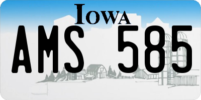 IA license plate AMS585