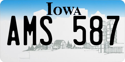IA license plate AMS587