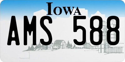 IA license plate AMS588
