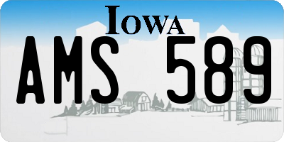 IA license plate AMS589
