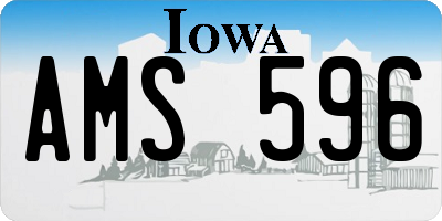 IA license plate AMS596
