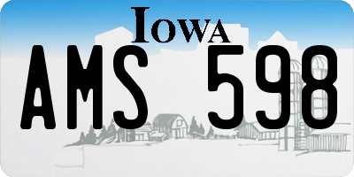 IA license plate AMS598