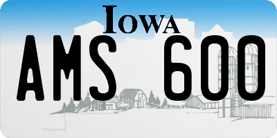 IA license plate AMS600