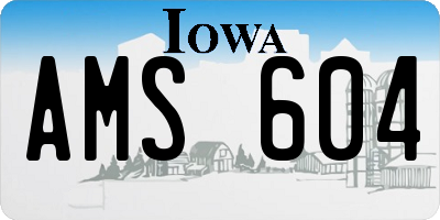 IA license plate AMS604