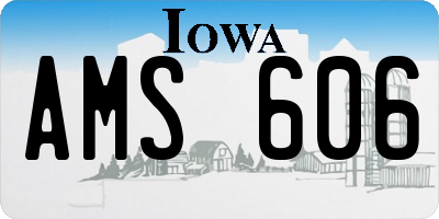 IA license plate AMS606