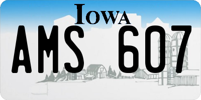 IA license plate AMS607