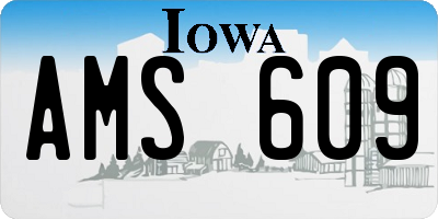 IA license plate AMS609