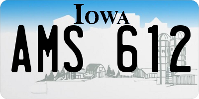 IA license plate AMS612