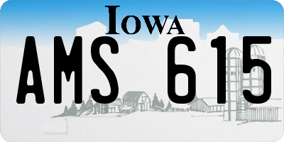 IA license plate AMS615