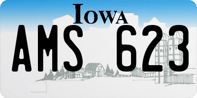 IA license plate AMS623