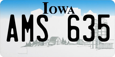 IA license plate AMS635