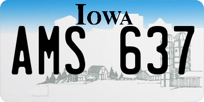 IA license plate AMS637