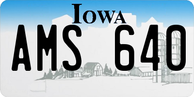 IA license plate AMS640