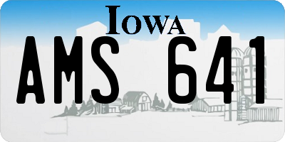 IA license plate AMS641