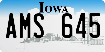 IA license plate AMS645