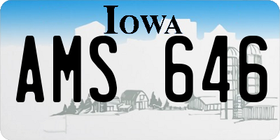 IA license plate AMS646