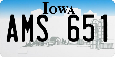 IA license plate AMS651