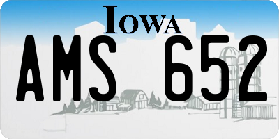 IA license plate AMS652