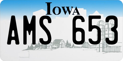 IA license plate AMS653