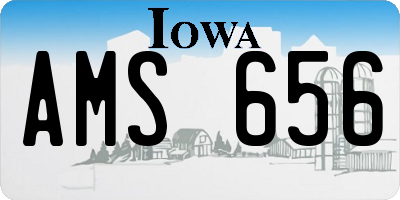 IA license plate AMS656