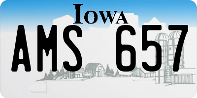IA license plate AMS657
