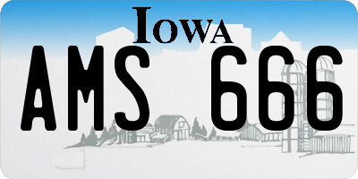 IA license plate AMS666