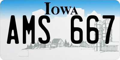 IA license plate AMS667