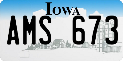 IA license plate AMS673
