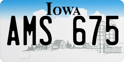 IA license plate AMS675