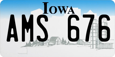 IA license plate AMS676