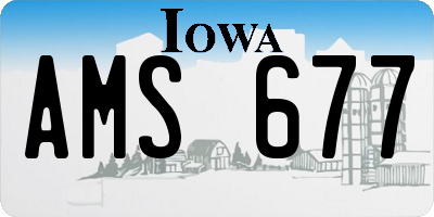 IA license plate AMS677