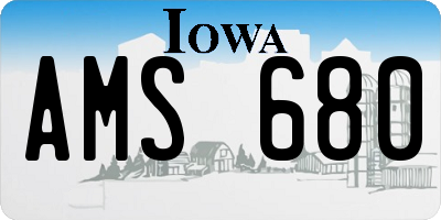 IA license plate AMS680