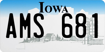 IA license plate AMS681