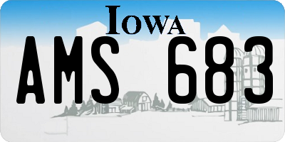 IA license plate AMS683