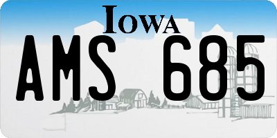 IA license plate AMS685