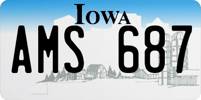 IA license plate AMS687