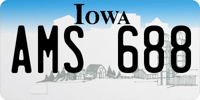 IA license plate AMS688