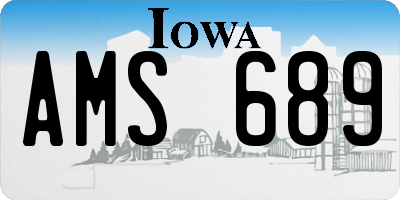IA license plate AMS689