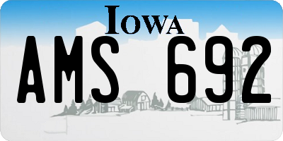 IA license plate AMS692