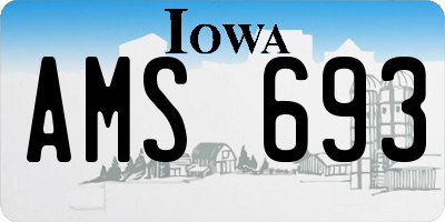 IA license plate AMS693