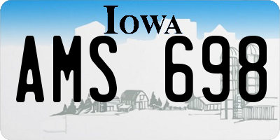 IA license plate AMS698