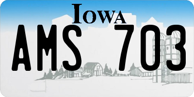 IA license plate AMS703