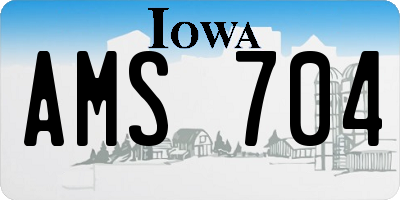 IA license plate AMS704