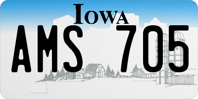 IA license plate AMS705